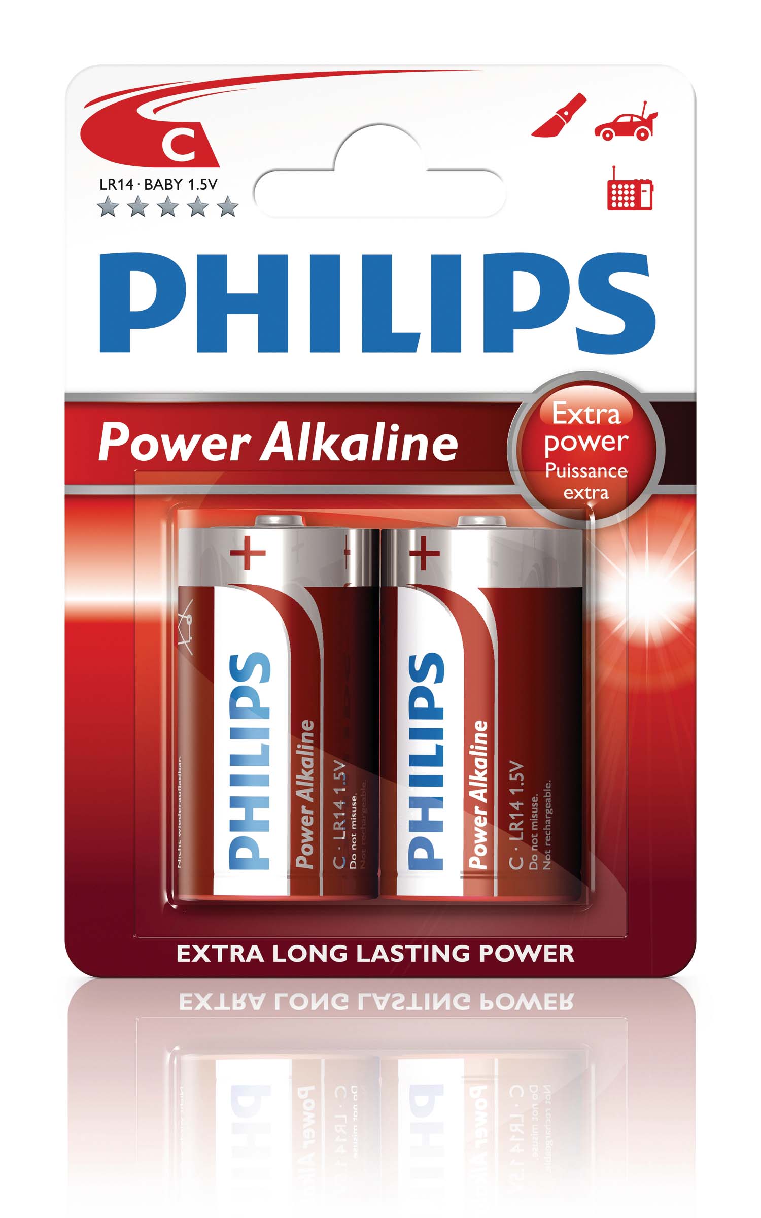 Batteri C Philips Power Alkaline